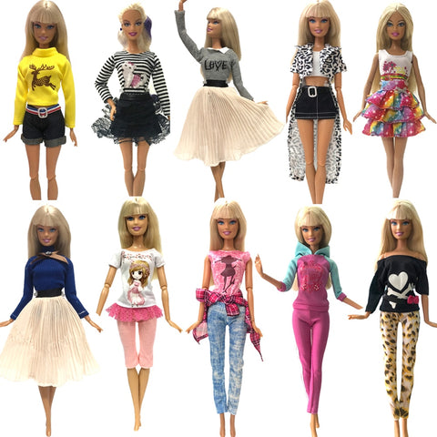 NK 2019 Newest Doll Dress Fashion Casual Wear Handmade Clothes  Outfits For Barbie Doll Accessories  Best DIY Toys For Doll  JJ